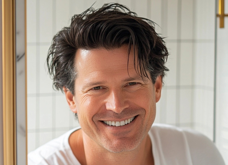 man with full mid-length hair