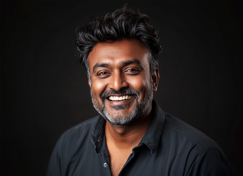 middle-aged man with very full head of hair