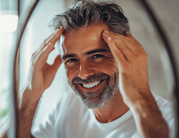 mature man with full mid-length hairstyle