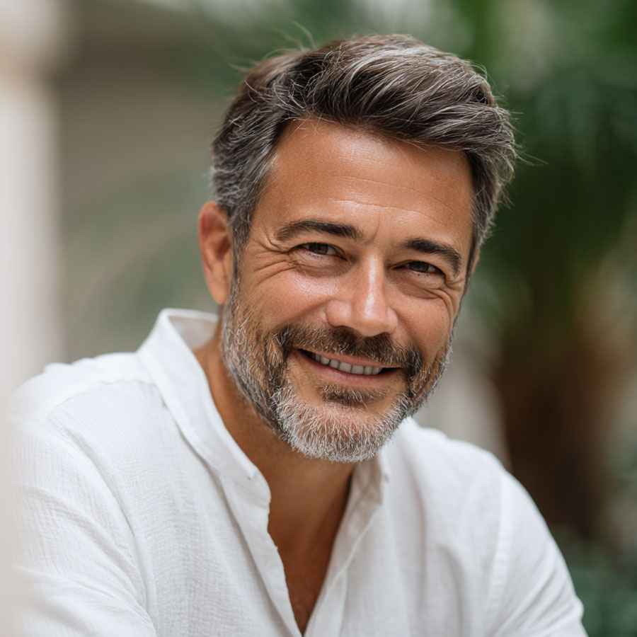 man with salt and pepper hair