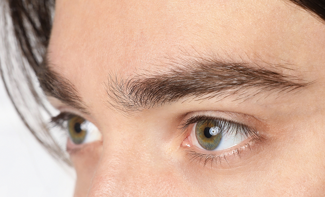 Close-up of man's eyebrows