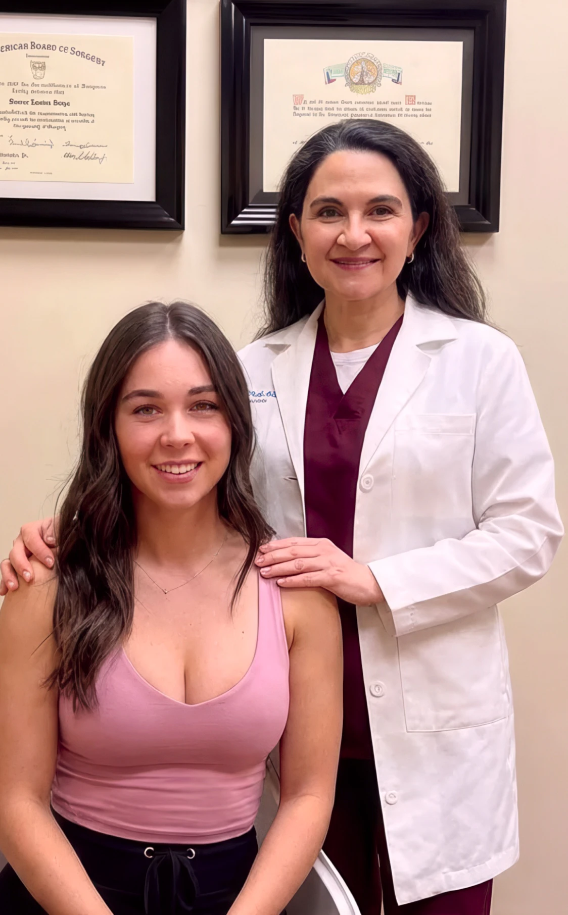 dr. daiza and patient in pink top