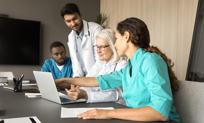 team of professionals working on a case