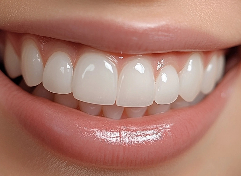 Close up of teeth with veneers