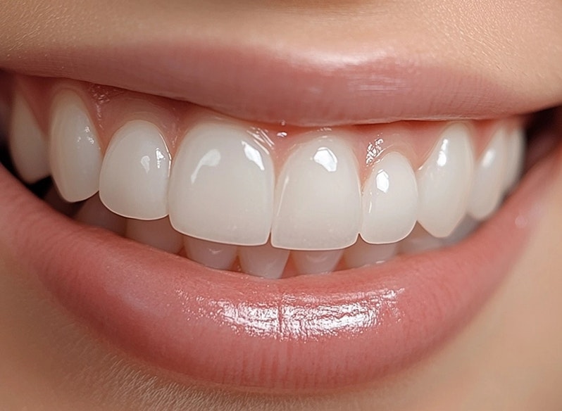 Close up of teeth with veneers