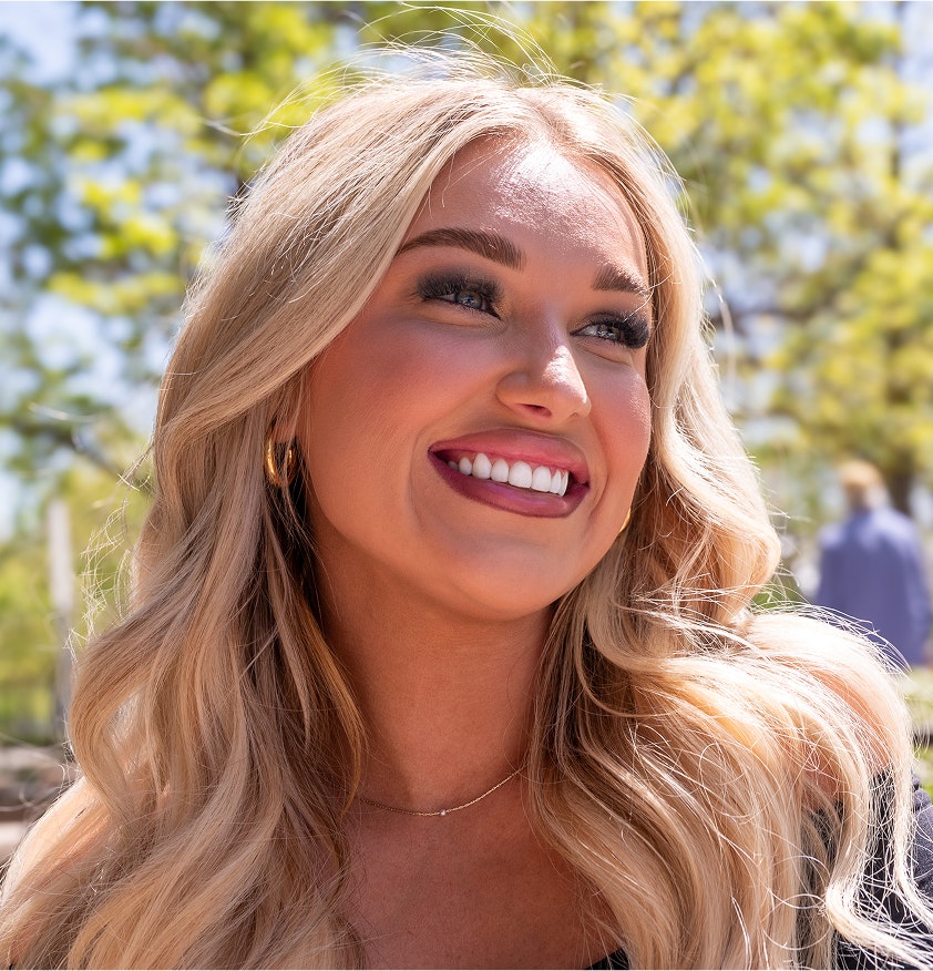 smiling blonde woman