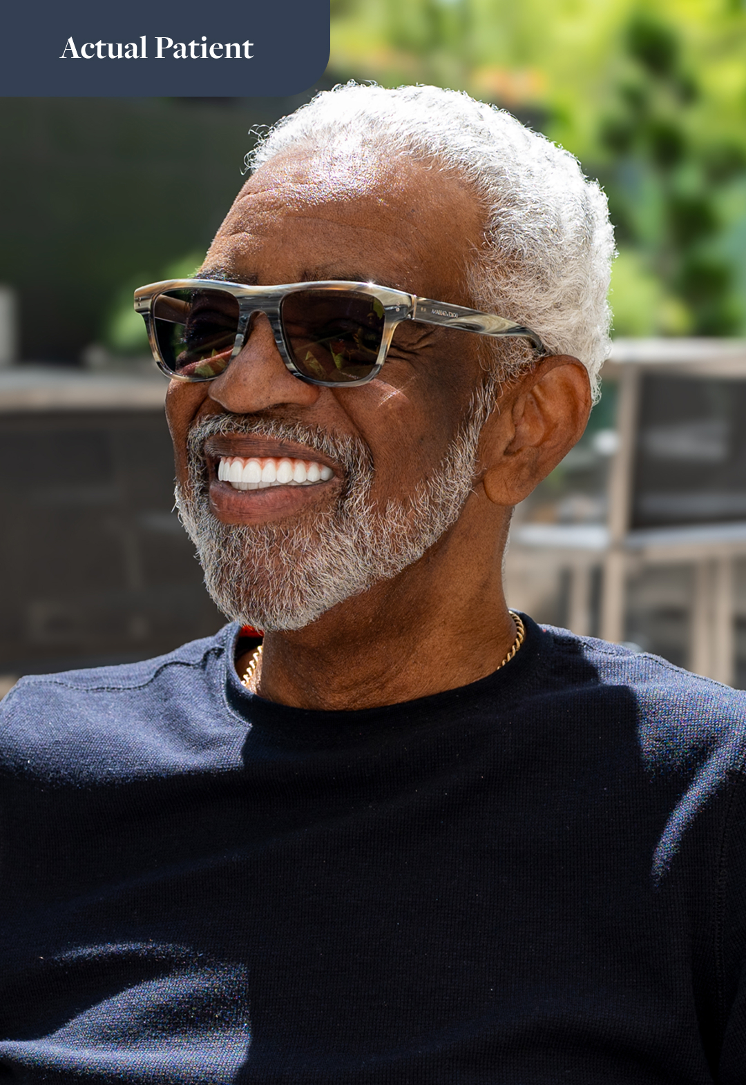 smiling dental implant patient