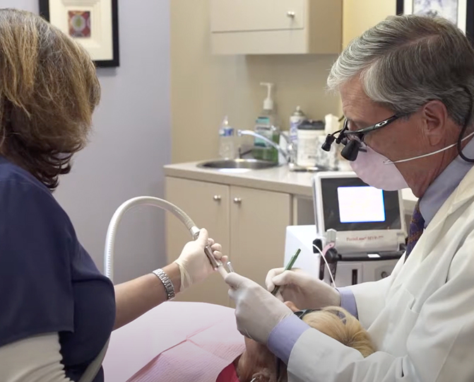 Dr. Withers treating a patient