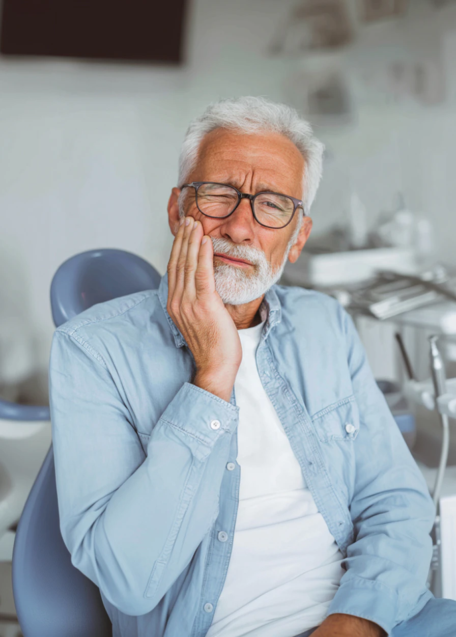 Man with a painful toothache