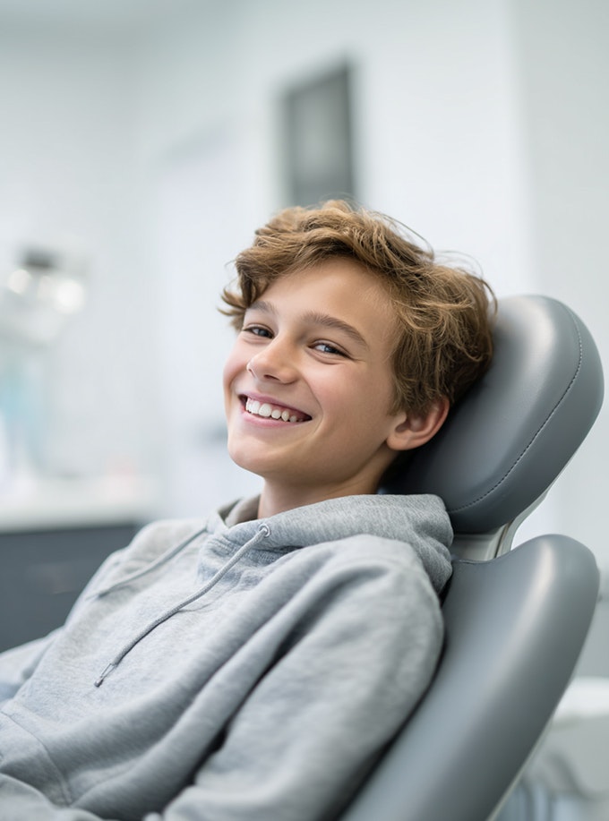 young teen in the dental chair