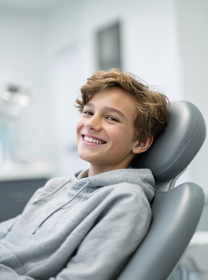 young teen in the dental chair