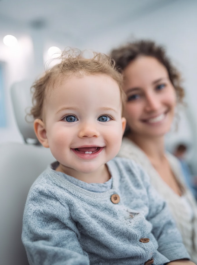 baby with emerging teeth