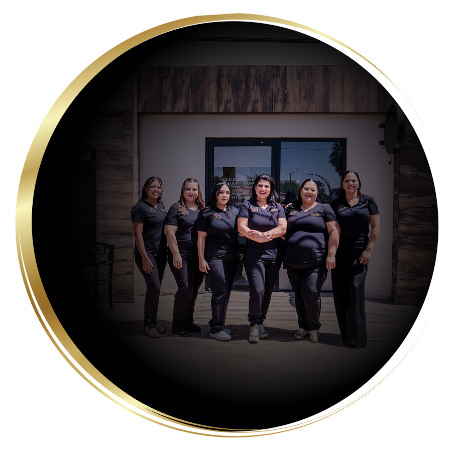 our team standing outside our clinic