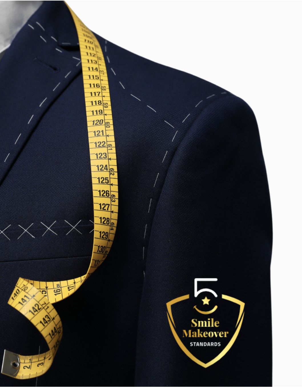 measuring tape over a suit