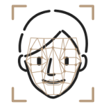 icon illustration of facial scan