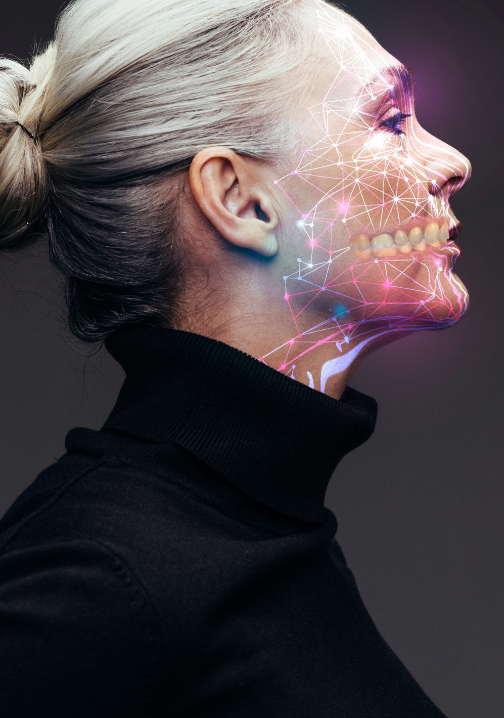 woman with geometric 