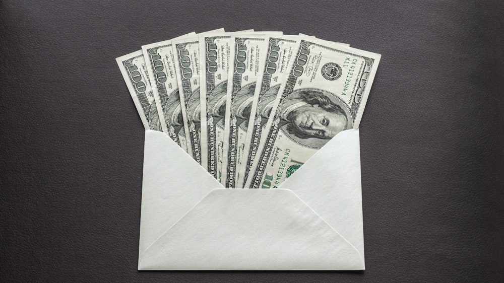 envelope full of money