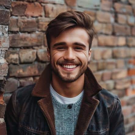 bearded man smiling