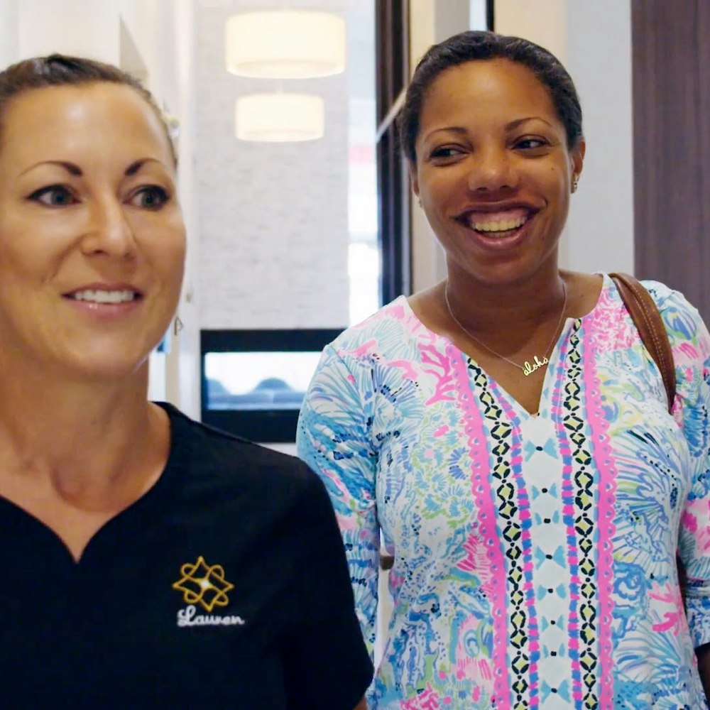 happy team member and patient