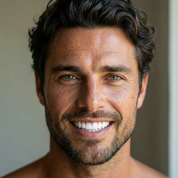 smiling man with white teeth