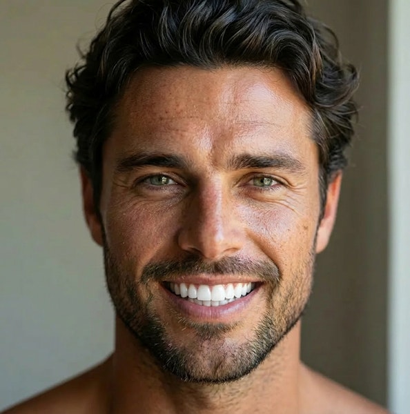 smiling man with white teeth