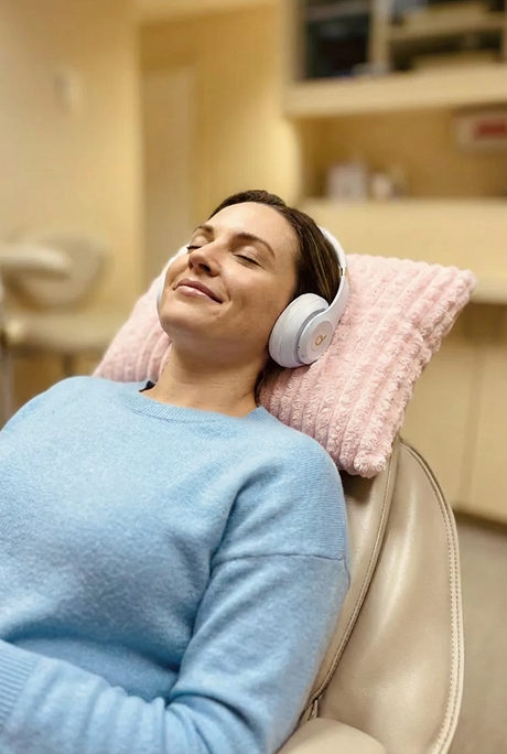 patient relaxing in our office
