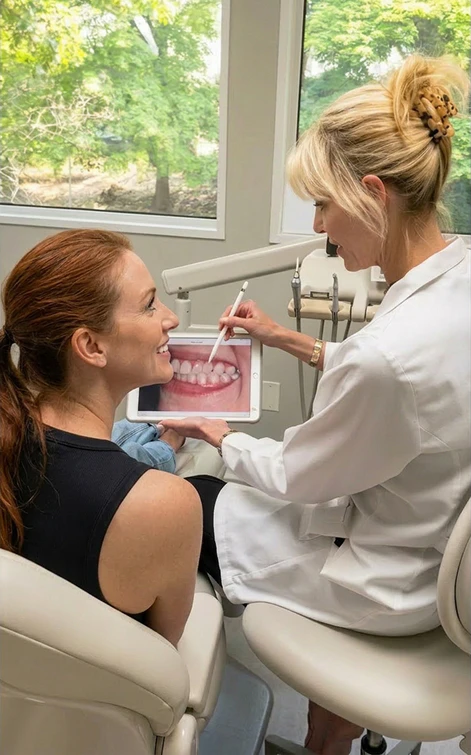 Dr. Mary Viechnicki reviewing a patient