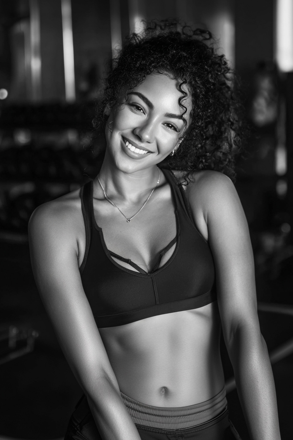 smiling athletic woman