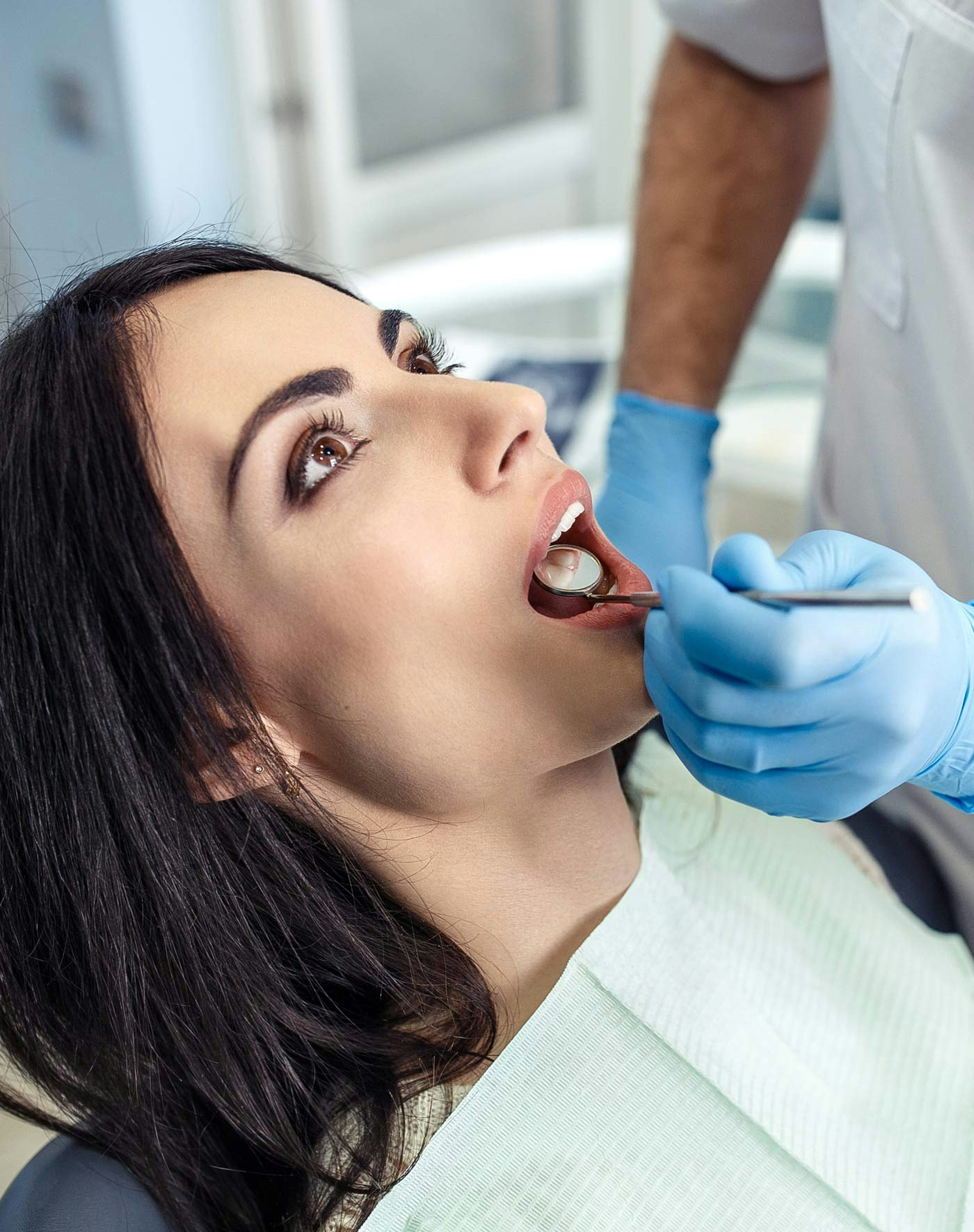 woman having dental exam