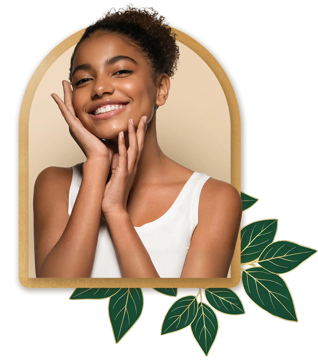 Beautiful smiling woman with glowing skin