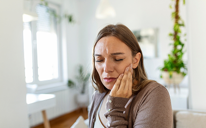 woman with TMJ pain
