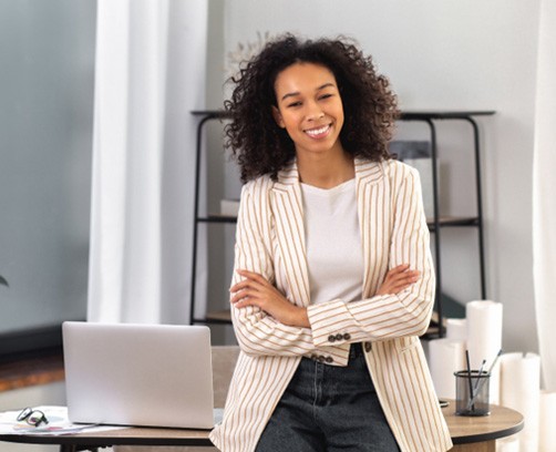 woman smiling