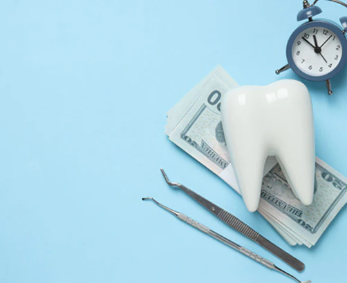money with tooth on top