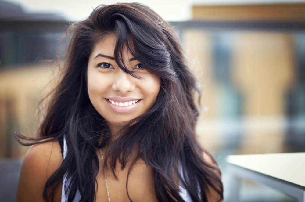 young girl smiling