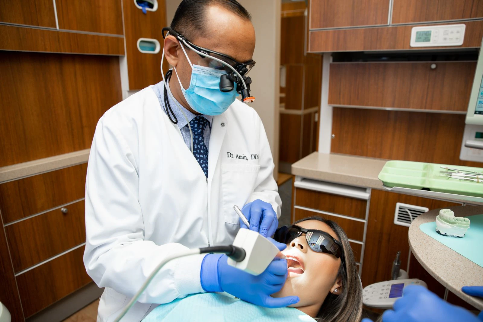 Doctor working on patient