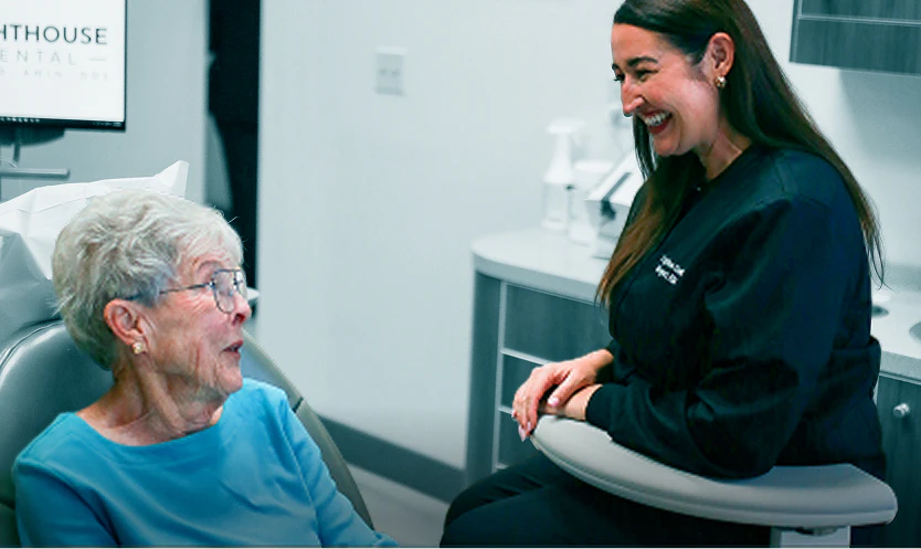 Our dental assistant speaks to a patient