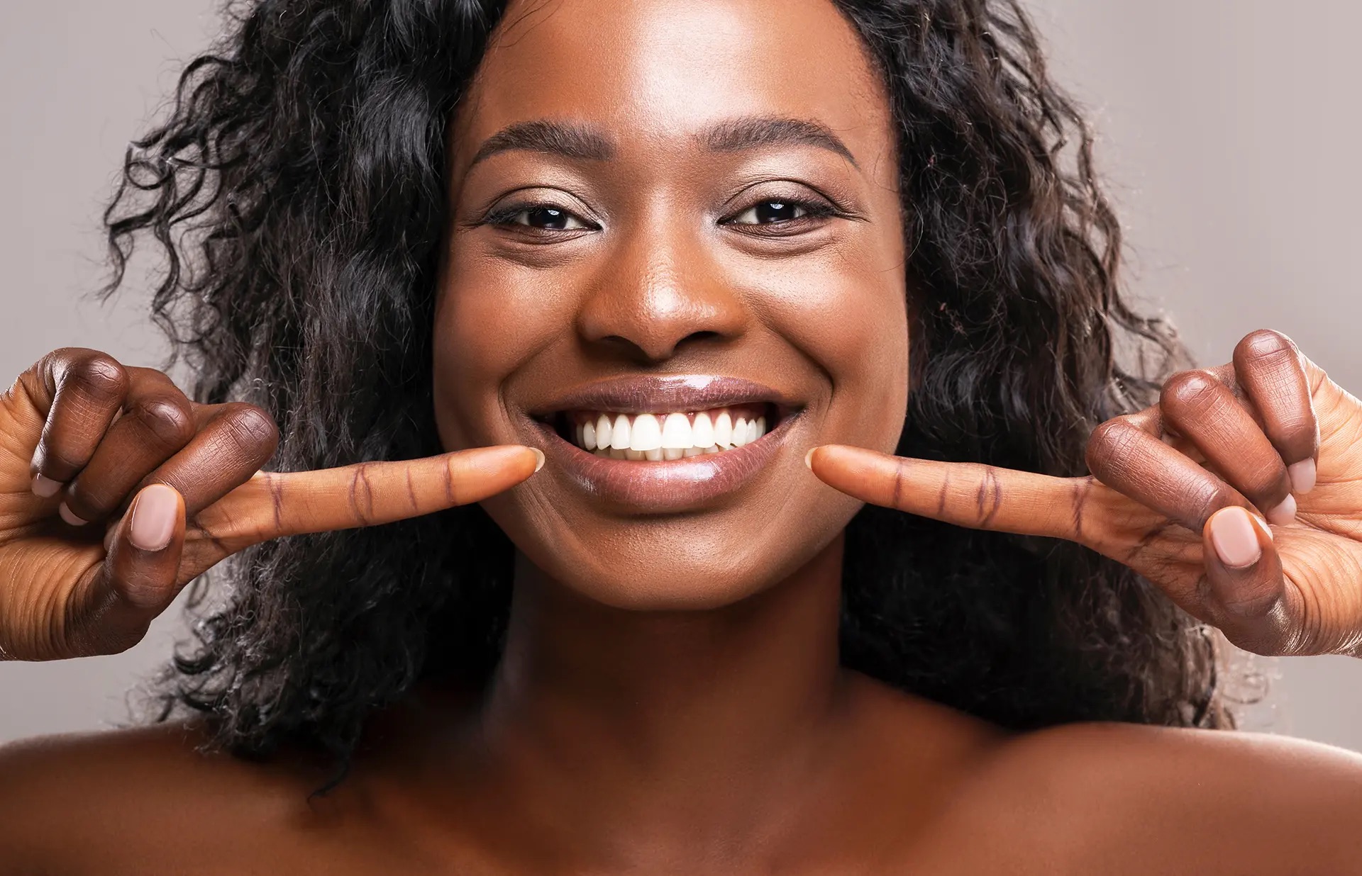 darkskinned woman smiling
