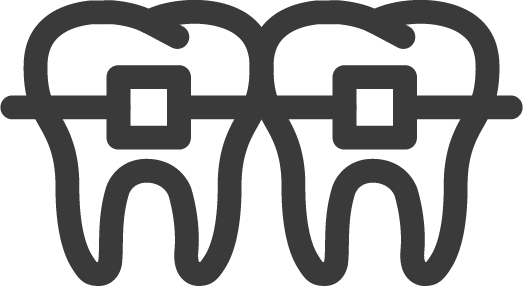 two tooth icon with braces