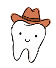 Tooth wearing a cowboy hat