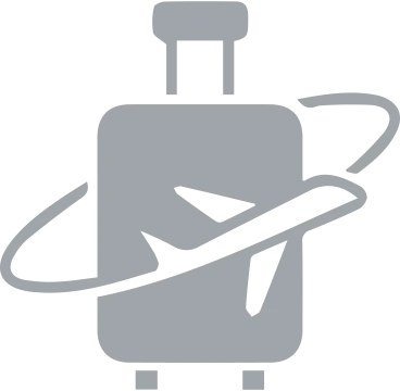 suitcase with airplane icon