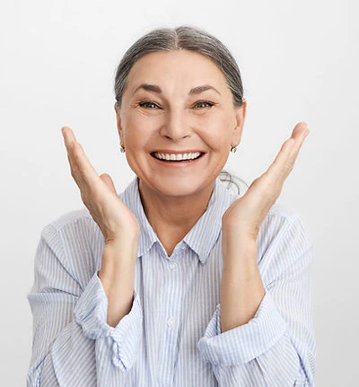 older woman smiling