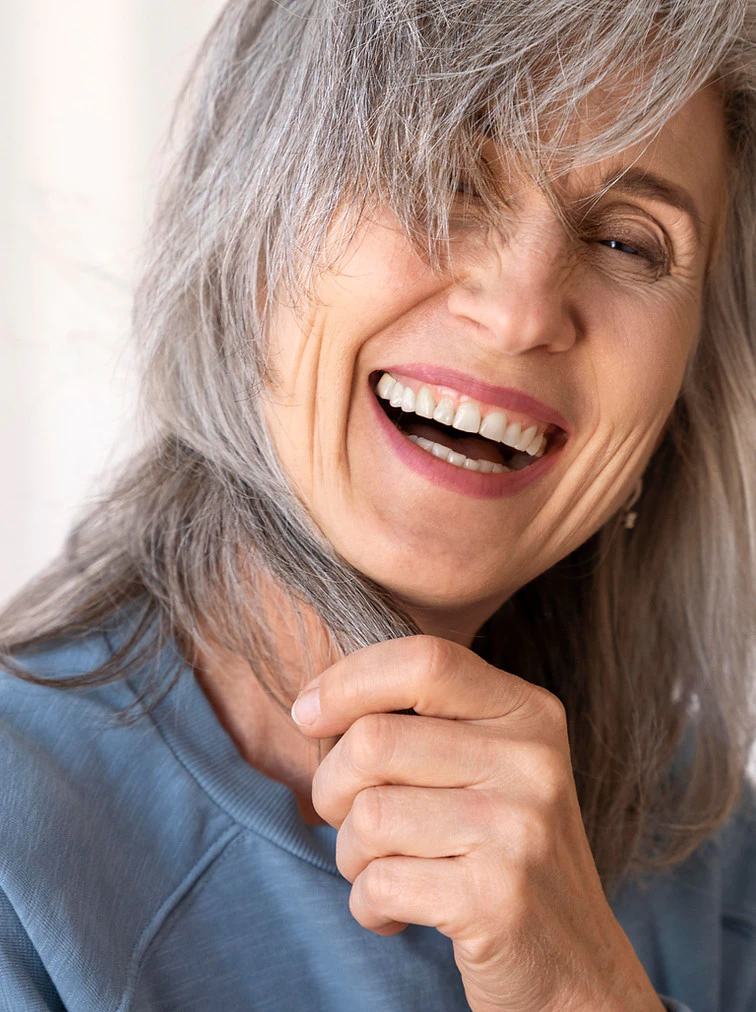 older woman smiling