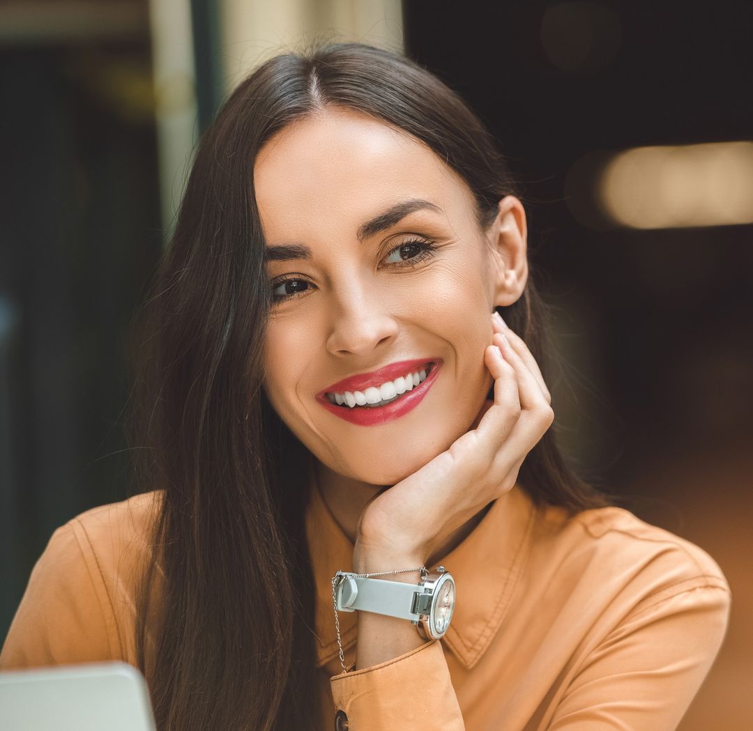 woman smiling