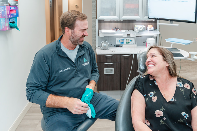 Dr. Hooper with patient